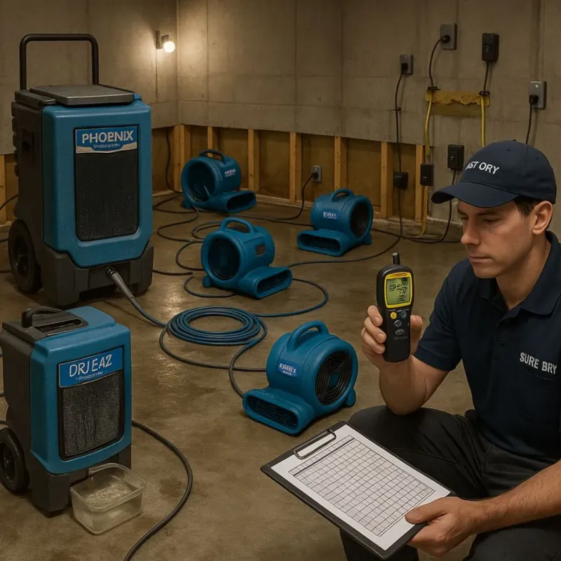 Structural Drying and Dehumidification process in Barnsdall, OK